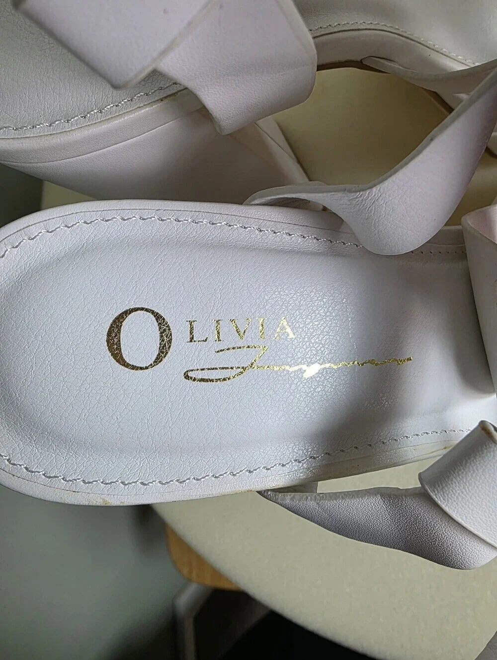 Olivia Jaymes White Cage Strappy Chunky Block Heel Platform Fisherman Sandal 7.5